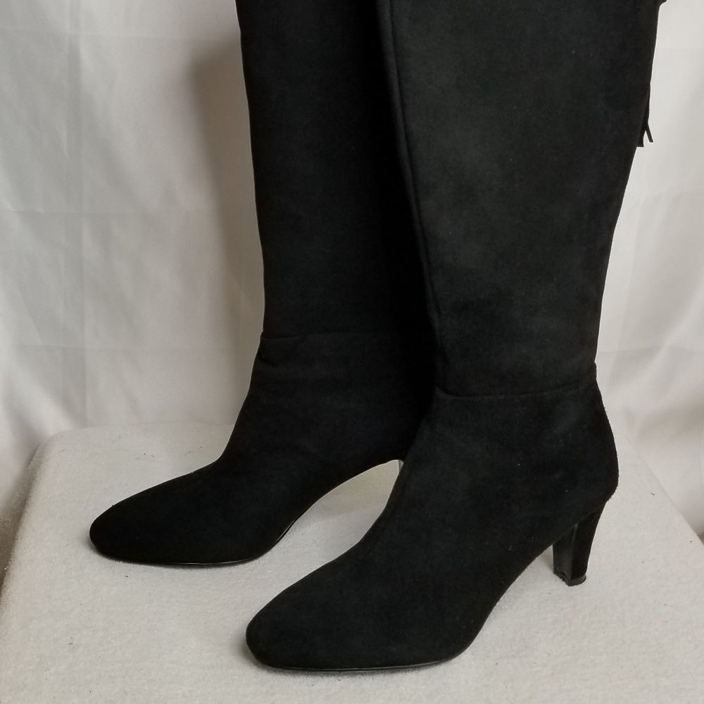 Bandolino Suede Leather Black Boots Sz 9M Womens New